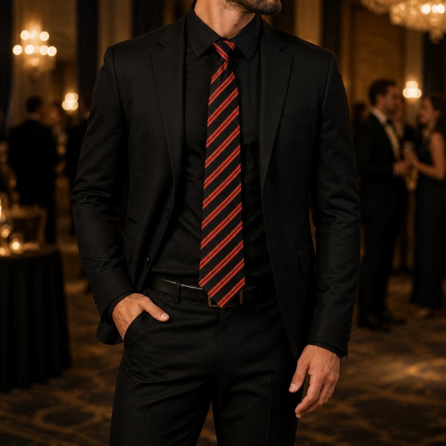 Corbata Barry Black & Burnt Orange Rayado (Subido por el creador)