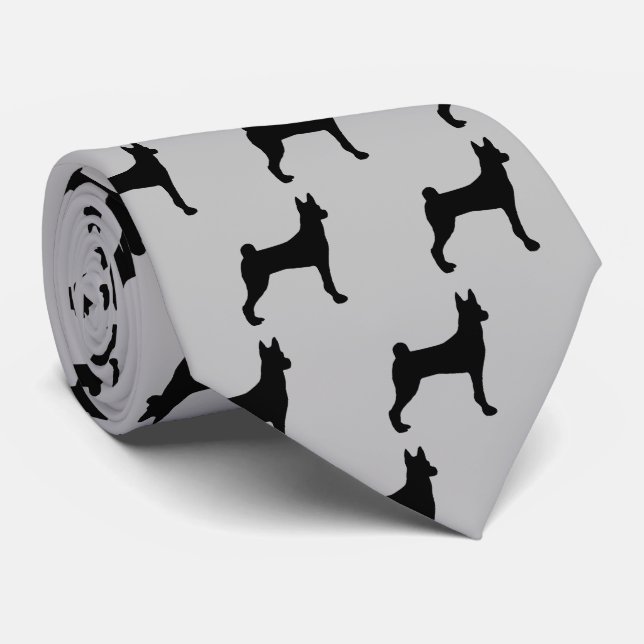 Corbata Basenji Dog Silhouette (Enrollado)