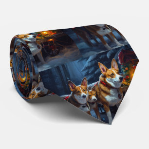 Corbata Basenji Nevado Trineo Decoración de Navidad