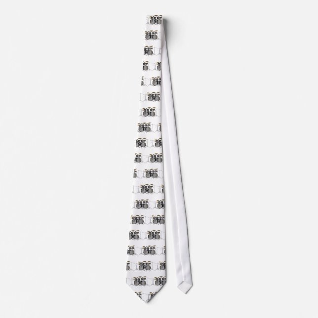 Corbata Batería negra: 10 pedazos: (Anverso)