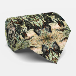 Corbata Bates negros de zorro volador vintage gótico elega