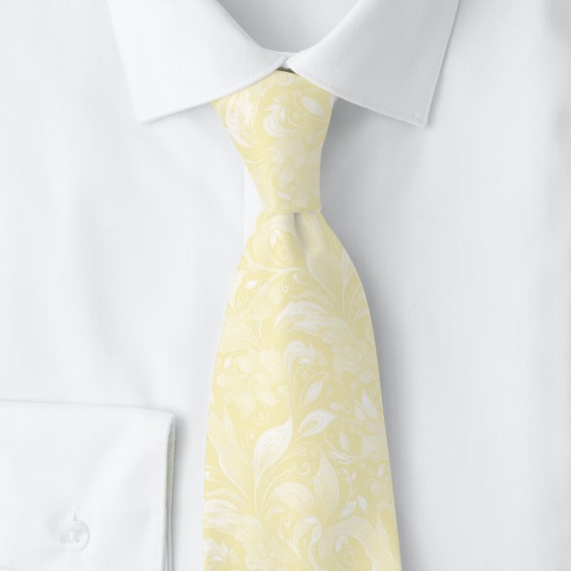Corbata Batik Botánico Amarillo Limón (Subido por el creador)