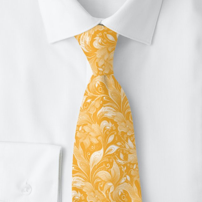 Corbata Batik Botánico Ámbar (Subido por el creador)