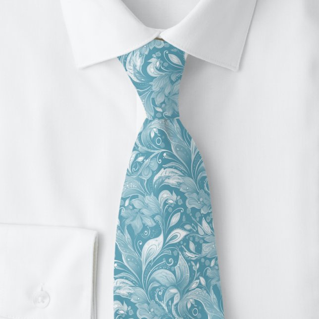 Corbata Batik Botánico Azul Místico (Subido por el creador)