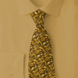 Corbata Batik Botánico Caramelo