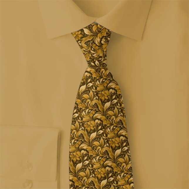 Corbata Batik Botánico Caramelo (Subido por el creador)