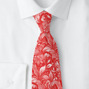 Corbata Batik Botánico Carmesí