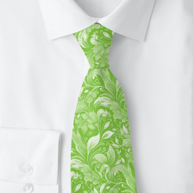 Corbata Batik Botánico Chartreuse (Subido por el creador)