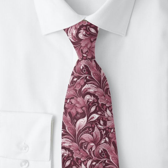 Corbata Batik Botánico de Burdeos (Subido por el creador)