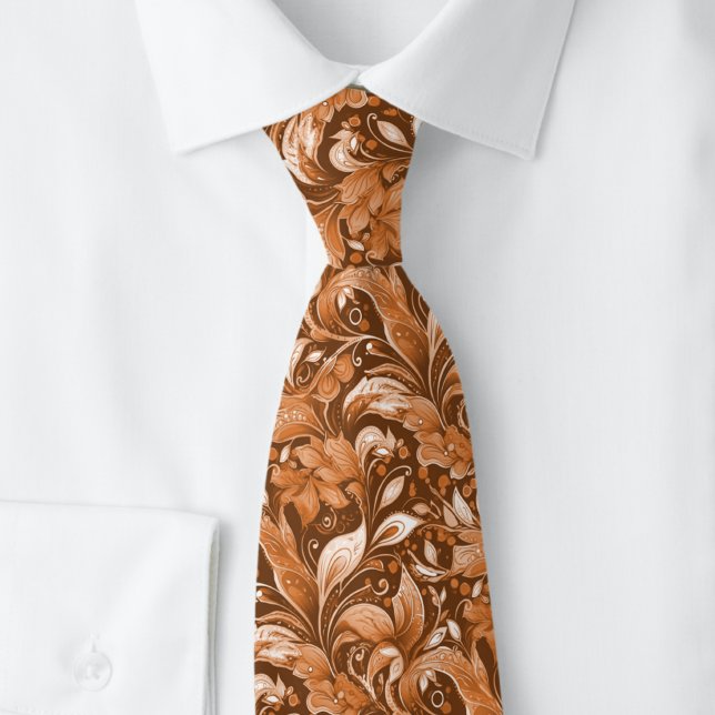Corbata Batik Botánico de Castaño (Subido por el creador)