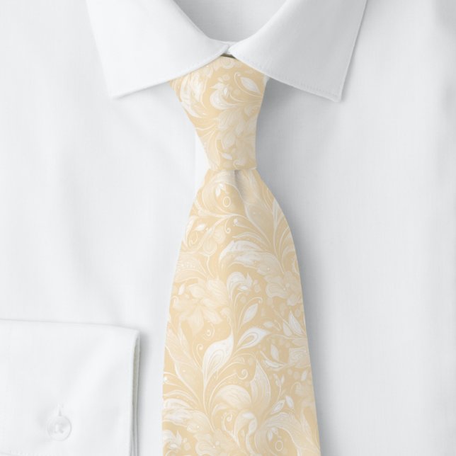 Corbata Batik Botánico de Champán (Subido por el creador)