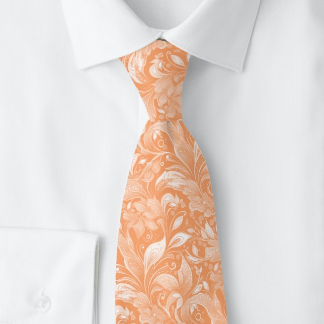 Corbata Batik Botánico de Melocotón (Subido por el creador)