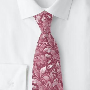 Corbata Batik Botánico de Vino Polvoriento