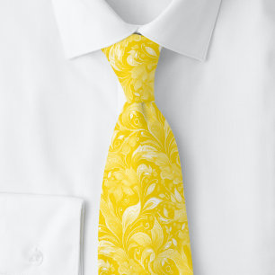 Corbata Batik Botánico Dorado