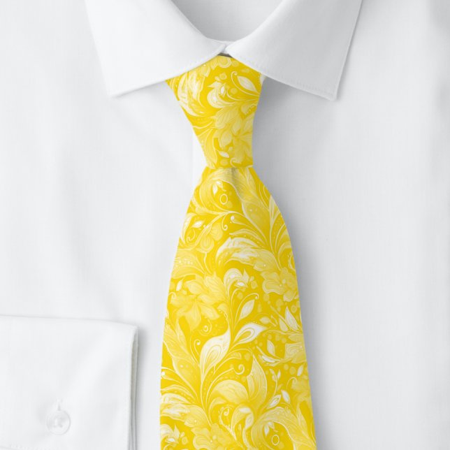 Corbata Batik Botánico Dorado (Subido por el creador)