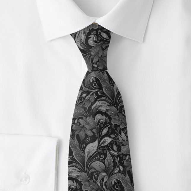 Corbata Batik Botánico Ónix (Subido por el creador)