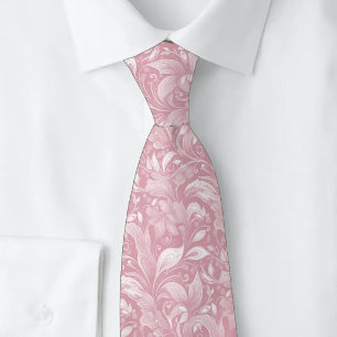 Corbata Batik Botánico Rosa Polvoriento