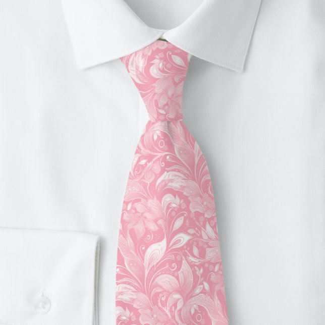Corbata Batik Botánico Rosado (Subido por el creador)