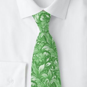 Corbata Batik Botánico Verde Bosque