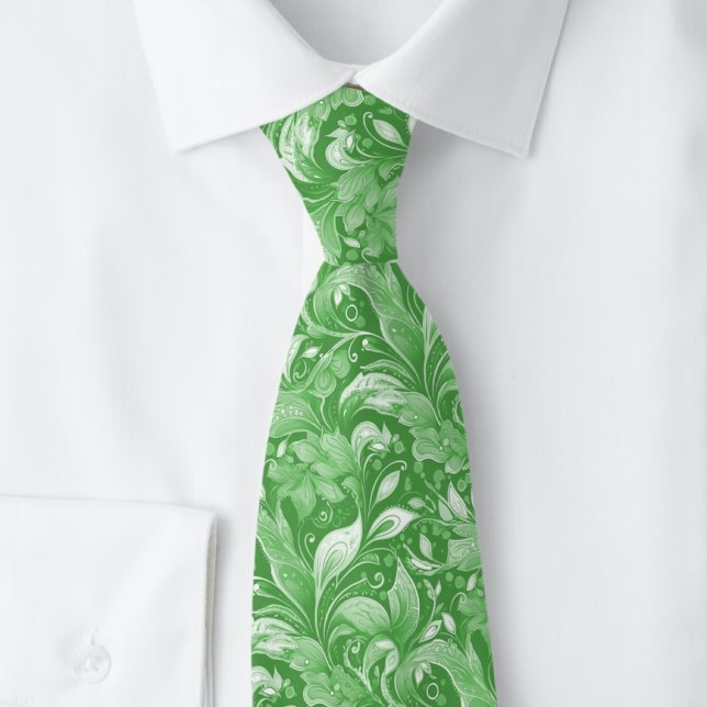 Corbata Batik Botánico Verde Bosque (Subido por el creador)