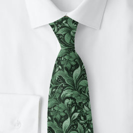 Corbata Batik Botánico Verde Cazador