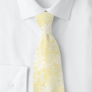 Corbata Batik Floral Amarillo Limón