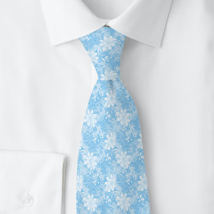 Corbata Batik Floral Azul Bebé