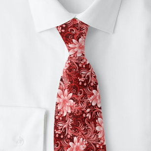 Corbata Batik Floral Borgoña
