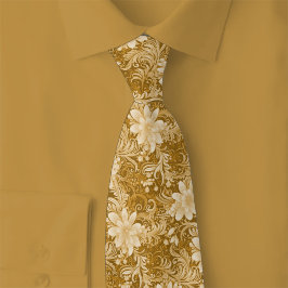 Corbata Batik Floral Caramelo