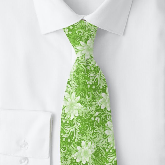 Corbata Batik Floral Chartreuse (Subido por el creador)