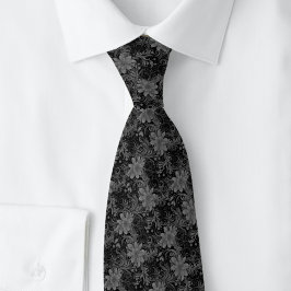 Corbata Batik Floral de Carbón