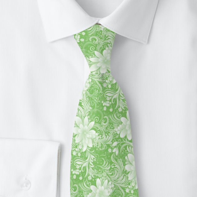 Corbata Batik Floral Menta (Subido por el creador)