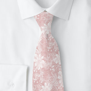 Corbata Batik Floral Rosa Champagne