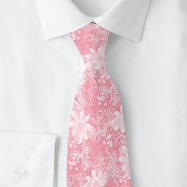 Corbata Batik Floral Rosado
