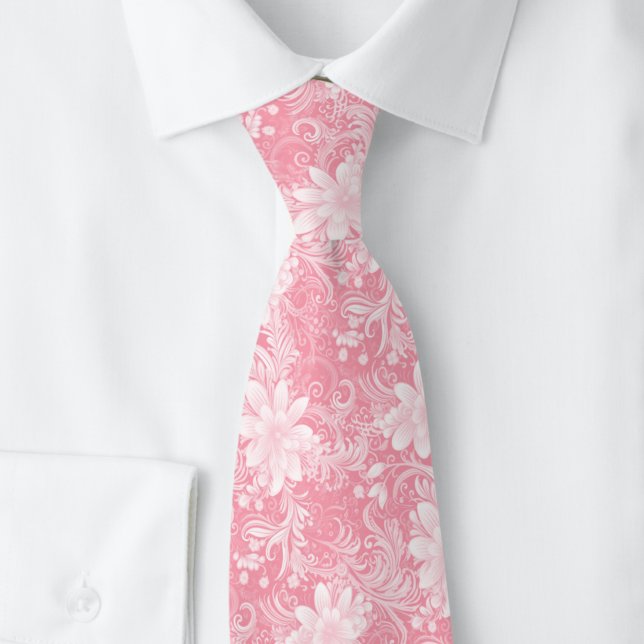 Corbata Batik Floral Rosado (Subido por el creador)