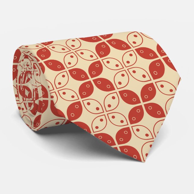 Corbata Batik Kawung, patrón indonesio, javanés, etnia (Enrollado)