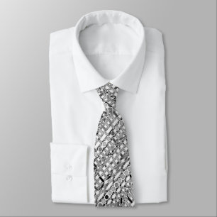 Corbata Batik tribal - tonos grises / grises