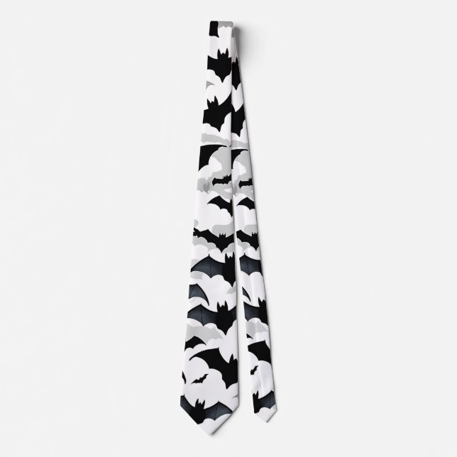 Corbata Bats volantes en blanco y negro (Anverso)