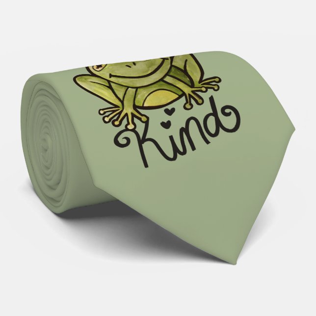 Corbata Be Kind Frog (Enrollado)