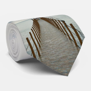 Corbata Beach Bridge Ocean Blue Water Vacation Necktie 2