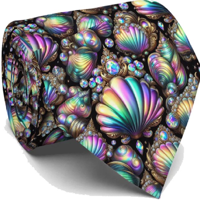 Corbata Beach Lovers Tie | Opal Diamond Seashell Pattern (Subido por el creador)