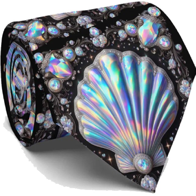 Corbata Beach Lovers Tie | Opal Diamond Seashell Pattern (Subido por el creador)
