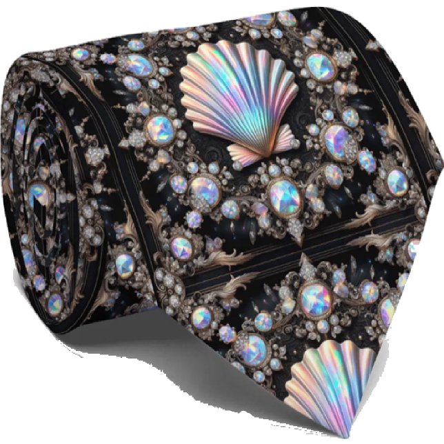 Corbata Beach Lovers Tie | Opal Diamond Seashell Pattern (Subido por el creador)
