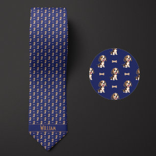 Corbata Beagle de dibujos animados azules