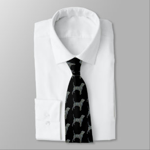 Corbata Beagle Dog Yellow & Blue Grid Lines Black