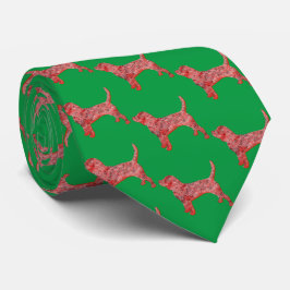 Corbata Beagle Hound Dog Cute Silhouette Green Cuello