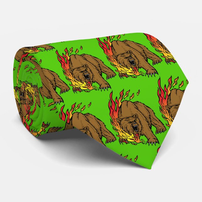 Corbata Bears Team Mascot Football Basketball Necktie (Enrollado)