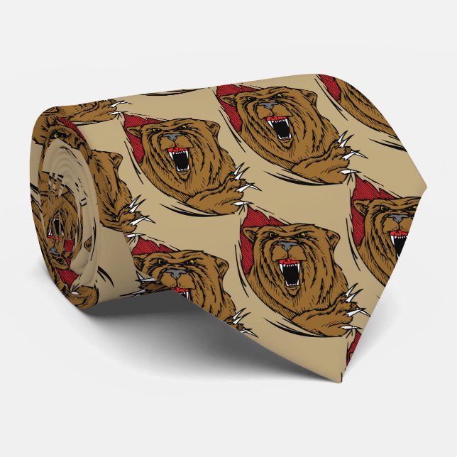 Corbata Bears Team Mascot Football Basketball Necktie (Enrollado)