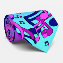 Beautiful Music Lively Notes Aqua Blue Pink