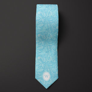 Corbata Bebé Azul Batik Floral Botánico